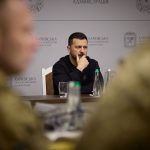 Ukraine's President Volodymyr Zelenskiy attends a meeting with top military officials as he visits Kharkiv region, amid Russia's attack on Ukraine May 16, 2024 in this handout image. Ukrainian Presidential Press Service/Handout via REUTERS